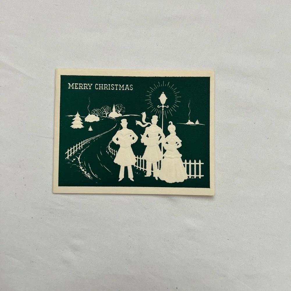 4 Christmas Cards VINTAGE Unbranded Unused WITH Names NO Envelopes 1949 - 1952